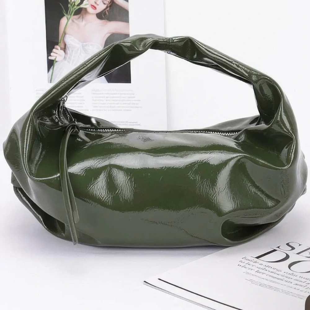 Patent Leather Hobo Bag
